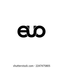 euo lettering initial monogram logo design