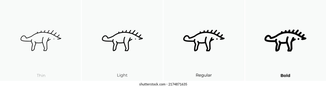 euoplocephalus icon. Thin, Light Regular And Bold style design isolated on white background