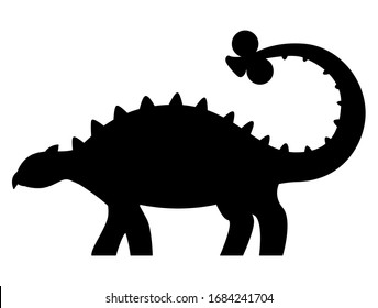 Euoplocephalus silhouette isolated on white background. Vector illustration.