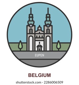 Eupen. Cities and towns in Belgium. Flat landmark