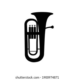 Euphonium, french horn icon Style. Vector icon isolated on white background