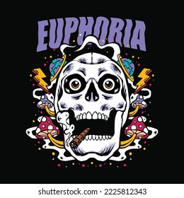 Euphoria tees graphic vector. 300dpi. 5000x5000 px.