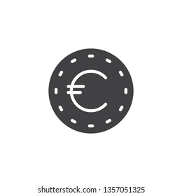 EUR coin vector icon. filled flat sign for mobile concept and web design. Euro money glyph icon. Business and finance symbol, logo illustration. Pixel perfect vector graphics