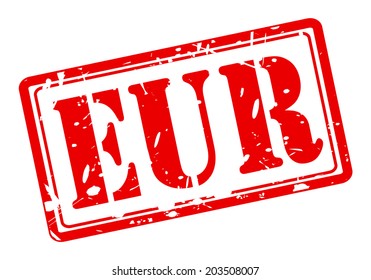 Eur red stamp text on white