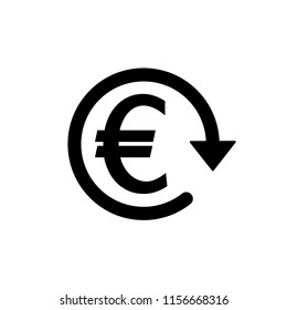 EUR Symbol circled by arrow, Money flow,Euro Exchange, Circulation, Vector illustration