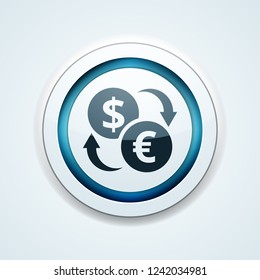 EUR USD currency exchange button illustration
