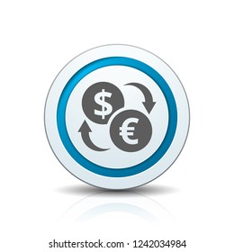 EUR USD currency exchange button illustration