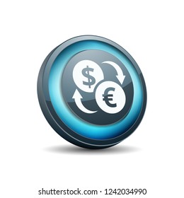 EUR USD currency exchange button illustration