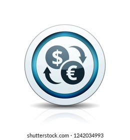 EUR USD Currency Exchange Button Illustration