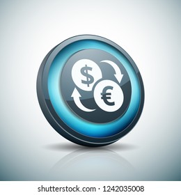 EUR USD currency exchange button illustration