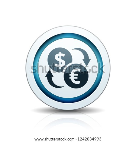 EUR USD currency exchange button illustration