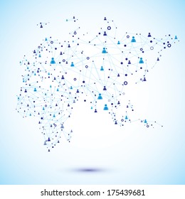 Eurasia y África mapean el vector de fondo humano