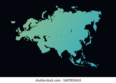 Eurasia colorful vector map silhouette