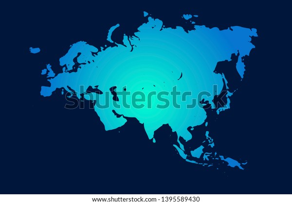 Eurasia Colorful Vector Map Silhouette Stock Vector (Royalty Free ...