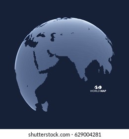 Eurasia. Earth Globe. Global Business Marketing Concept. Dotted Style. Design For Education, Science, Web Presentations.