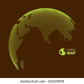 Eurasia. Earth globe. Global business marketing concept. Dotted style. Design for education, science, web presentations.