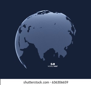 Eurasia. Earth globe. Global business marketing concept. Dotted style. Design for education, science, web presentations.