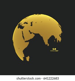 Eurasia. Earth globe. Global business marketing concept. Dotted style. Design for education, science, web presentations.