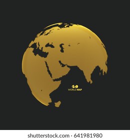 Eurasia. Earth globe. Global business marketing concept. Dotted style. Design for education, science, web presentations.