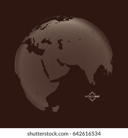 Eurasia. Earth globe. Global business marketing concept. Dotted style. Design for education, science, web presentations.