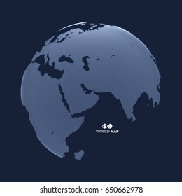 Eurasia. Earth globe. Global business marketing concept. Dotted style. Design for education, science, web presentations.