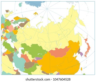 Eurasia political map isolated on white. No text