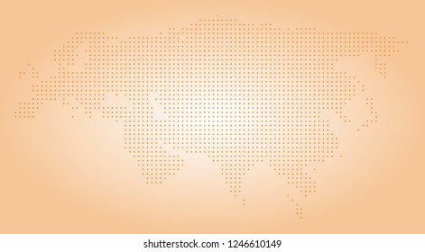 Eurasia vector map made of orange triangles