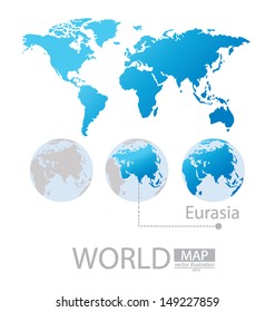 Eurasia. World Map vector Illustration