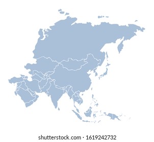 Eurasian district, islands plan shape on white backdrop. Freehand line black ink hand drawn web flat China travel concept logo sign emblem frame design in art modern doodle cartoon style pen on paper