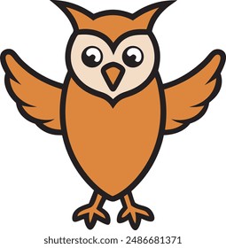 Eurasian Eagle Owl bird dancing icon vector