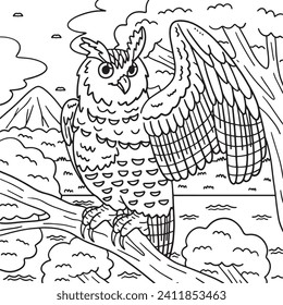 Eurasian Eagle Owl Coloring Page for Kids