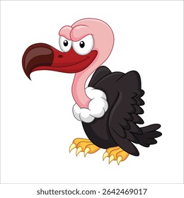Eurasian griffon vulture vector illustration, cartoon clipart character, animal in flat style. Wild animals, avian, birds concept. Vulture vector design isolated on white background. 84
