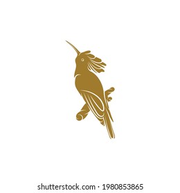 Eurasian Hoopoe bird vector illustration. Eurasian Hoopoe bird logo design concept template. Creative symbol