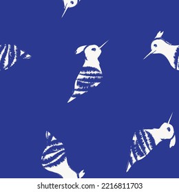 Eurasian Hoopoe seamless pattern background for fashion textiles, graphics, backgrounds and crafts