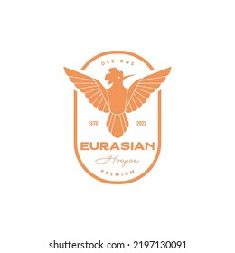 Eurasian hoopoe vintage logo bird