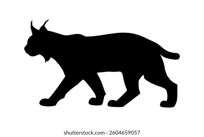 Eurasian lynx silhouette vector flat illustration design.