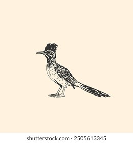 Eurasian Roadrunner bird - Colored Silhouette Vector Illustration