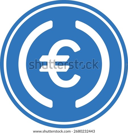 eurc cryptocurrency illustrations on abstract background. 3d illustrations.