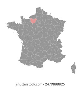 Eure department map, administrative division of France. Vector illustration.