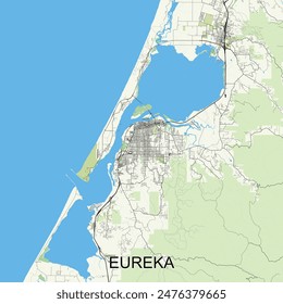 Eureka, California, USA map poster art