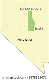 Eureka County and census-designated place of Eureka location on Nevada state map