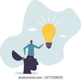 Eureka moment discover new idea or solution to solve problem, business insight, inspiration or creativity innovation,business concept.flat character.