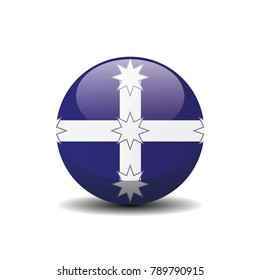 Eureka national circle button flag background texture. Vector illustration.