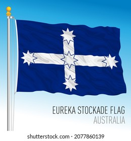 Eureka Stockade Historical Flag, Australia 1854, Vector Illustration