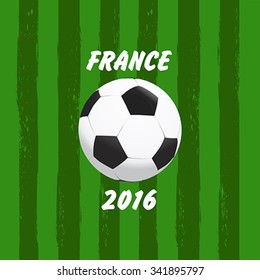 Euro 2016 France football championship with soccer ball vector illustration