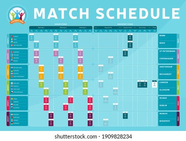 euro 2020 match schedule tournament final stock vector royalty free 1909828234 shutterstock