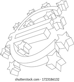 Euro 3D currency model money