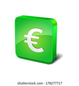 Euro 3d Rounded Corner  Vector Icon Button