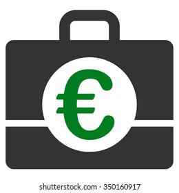 Euro Accounting vector icon. Style is bicolor flat symbol, green and gray colors, rounded angles, white background.