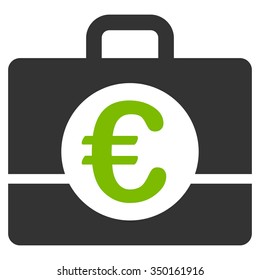 Euro Accounting vector icon. Style is bicolor flat symbol, eco green and gray colors, rounded angles, white background.
